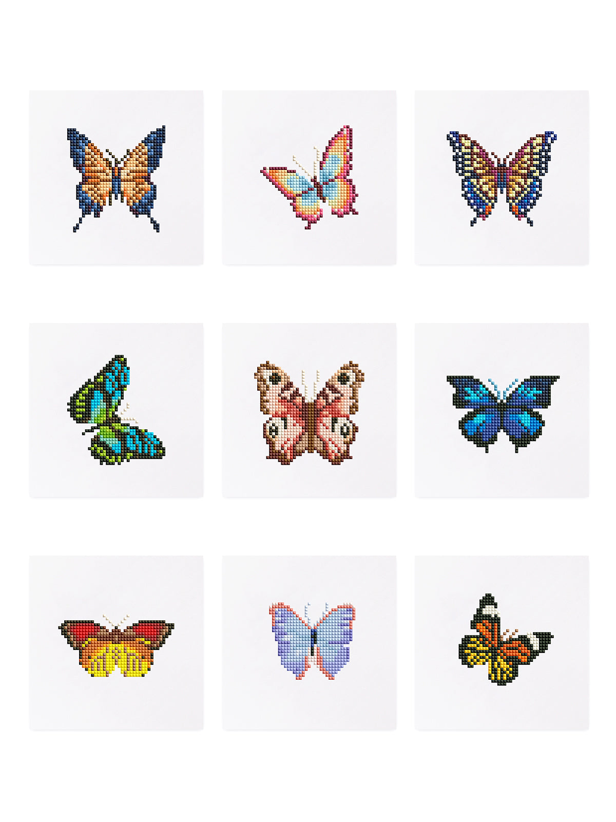 Set of 9 Butterflies - Mini Diamond Painting Kit