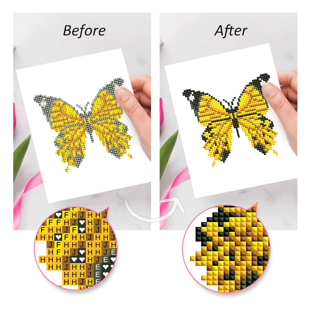 Set of 12 Butterflies B - Mini Diamond Painting Kit
