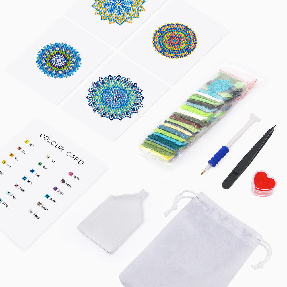 Set of 4 Mandalas - Mini Diamond Painting Kit