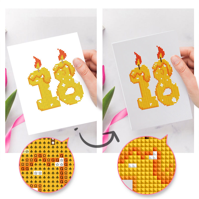 Set of 12 Birthday - Mini Diamond Painting Kit