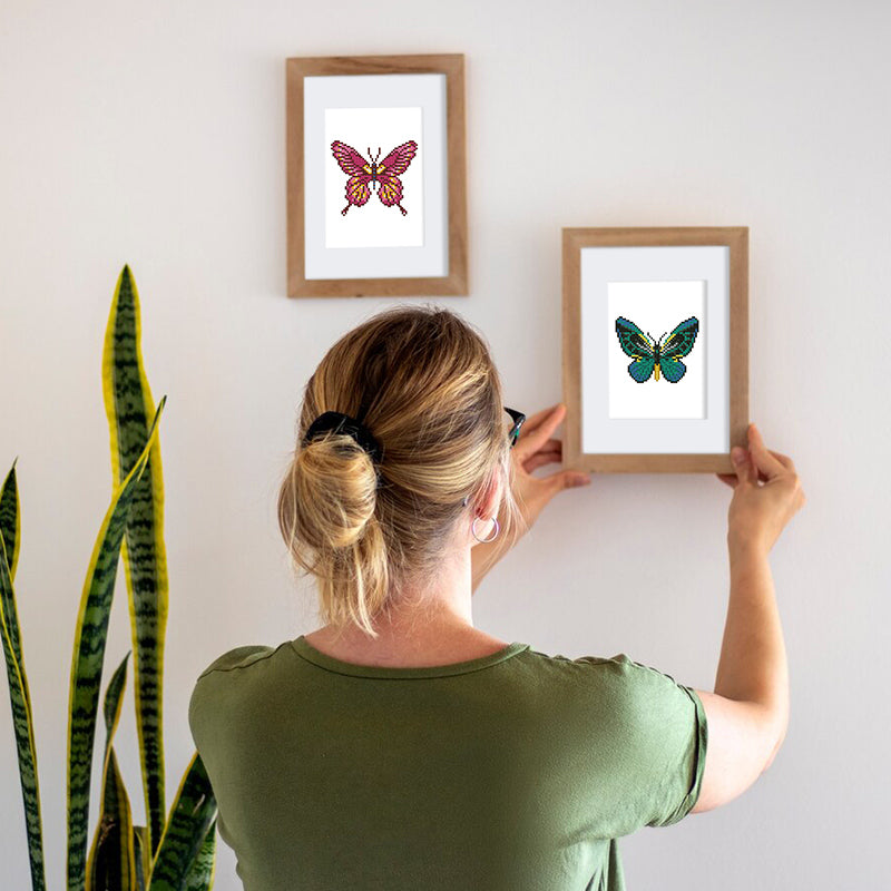 Set of 4 Butterflies - Mini Diamond Painting Kit
