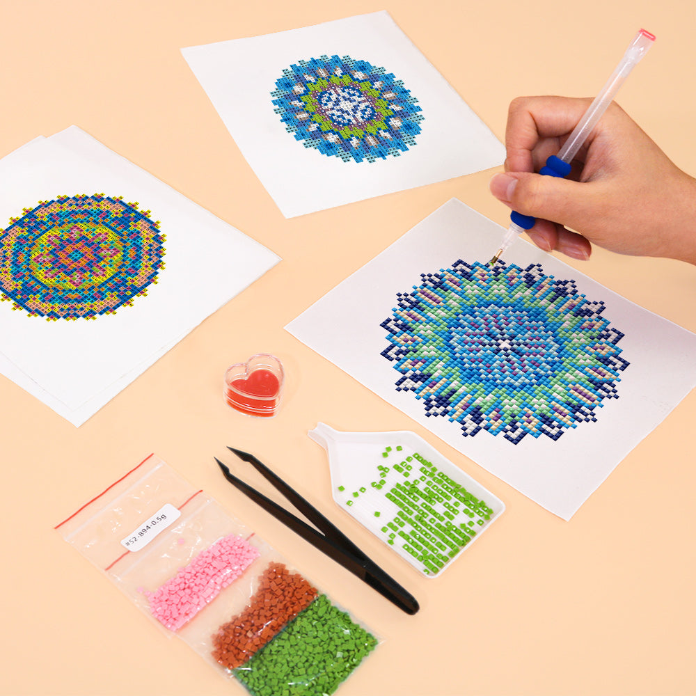 Set of 4 Mandalas - Mini Diamond Painting Kit