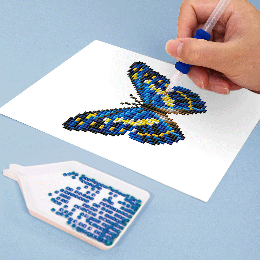 Set of 12 Butterflies B - Mini Diamond Painting Kit