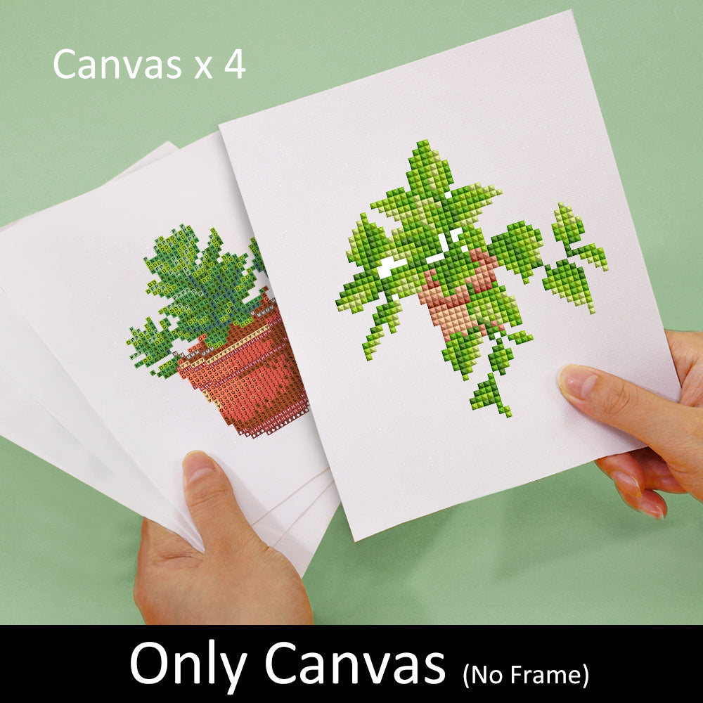 Set of 4 Plants - Mini Diamond Painting Kit