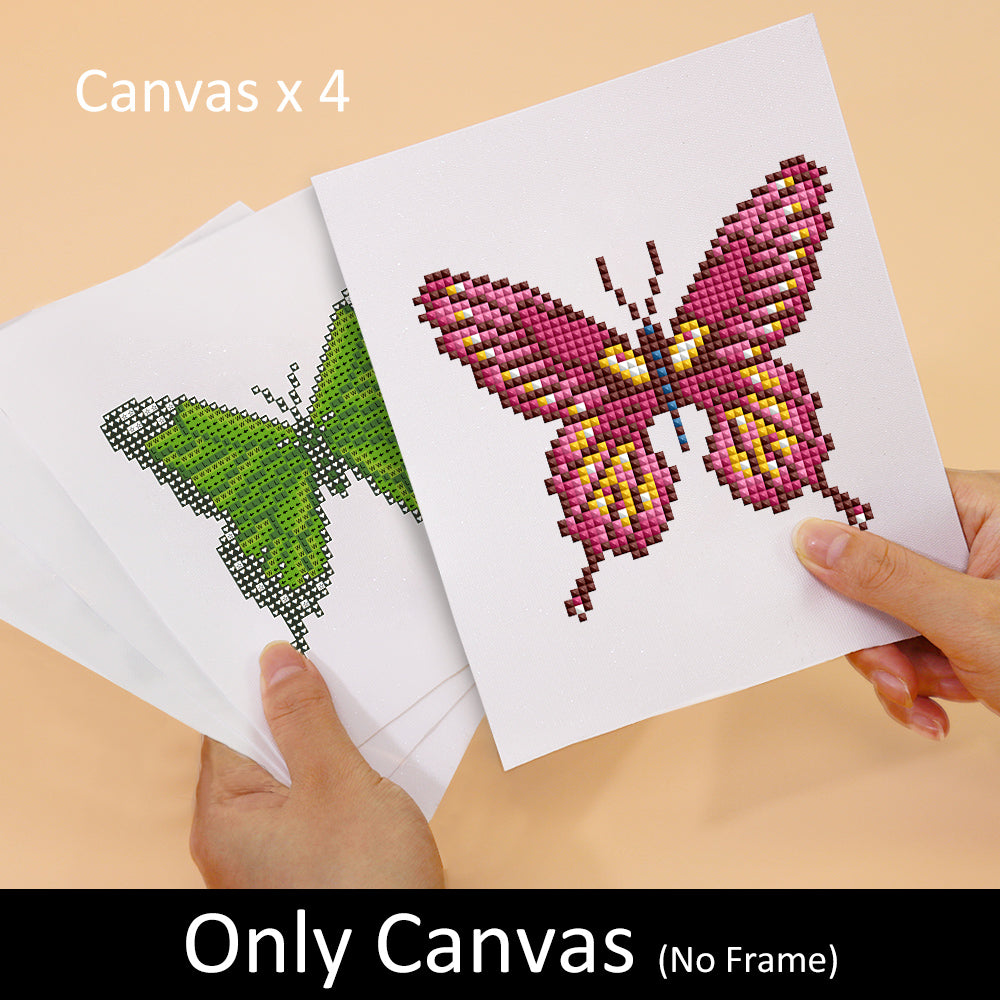 Set of 4 Butterflies - Mini Diamond Painting Kit