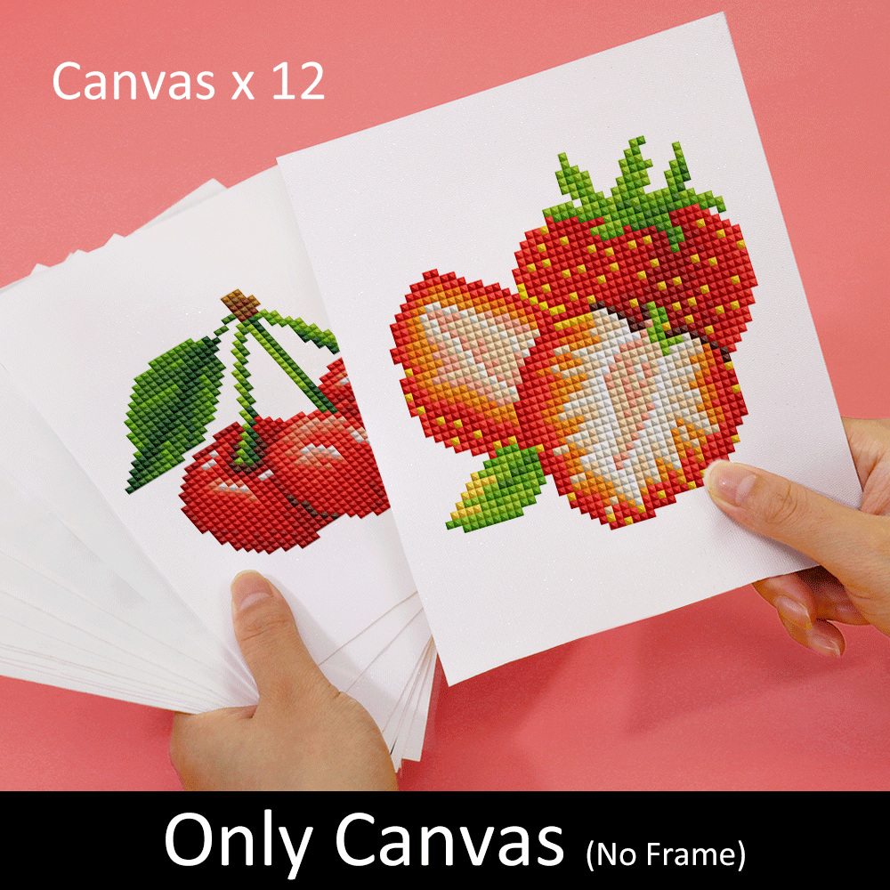 Set of 12 Fruits - Mini Diamond Painting Kit