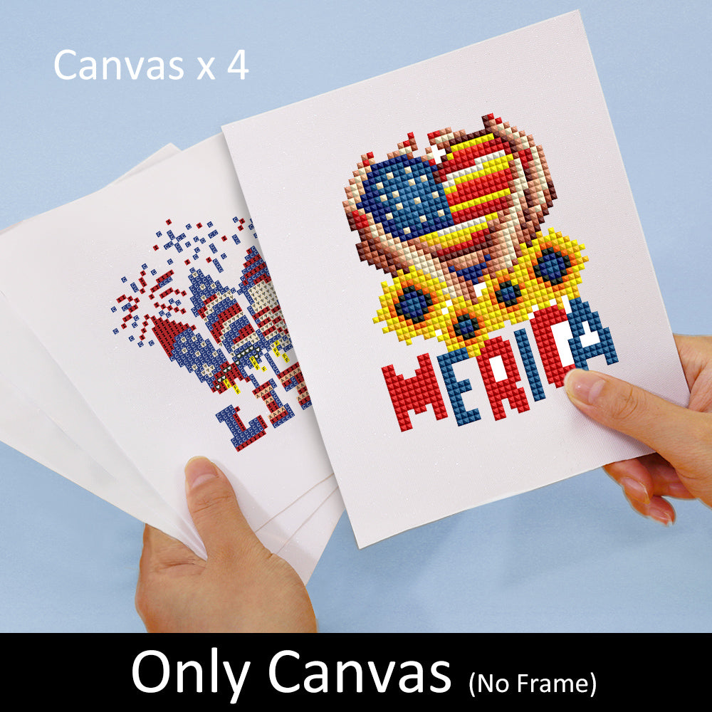 Set of 4 America - Mini Diamond Painting Kit