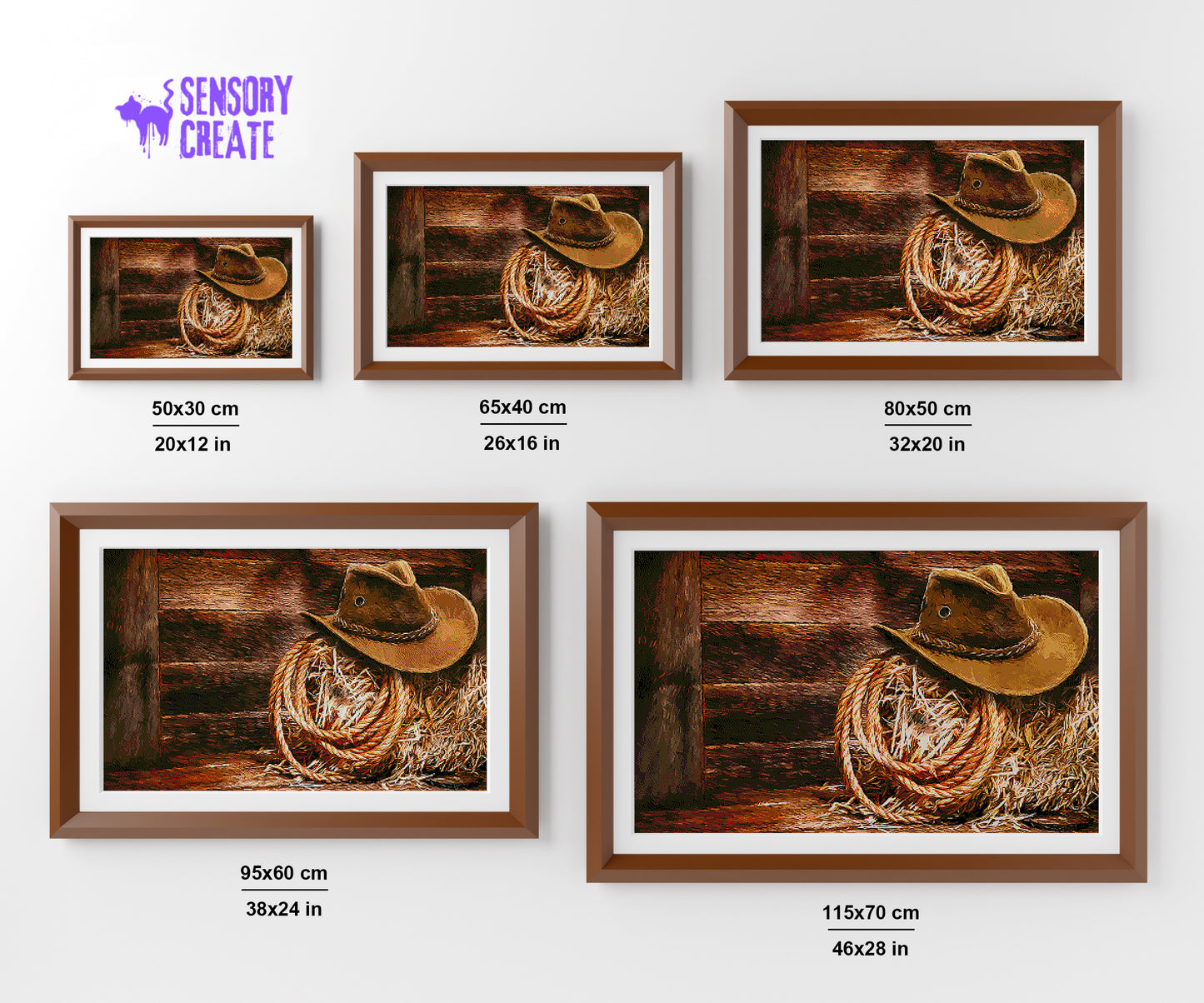 Cowboy Hat and Lasso - Diamond Painting Kit