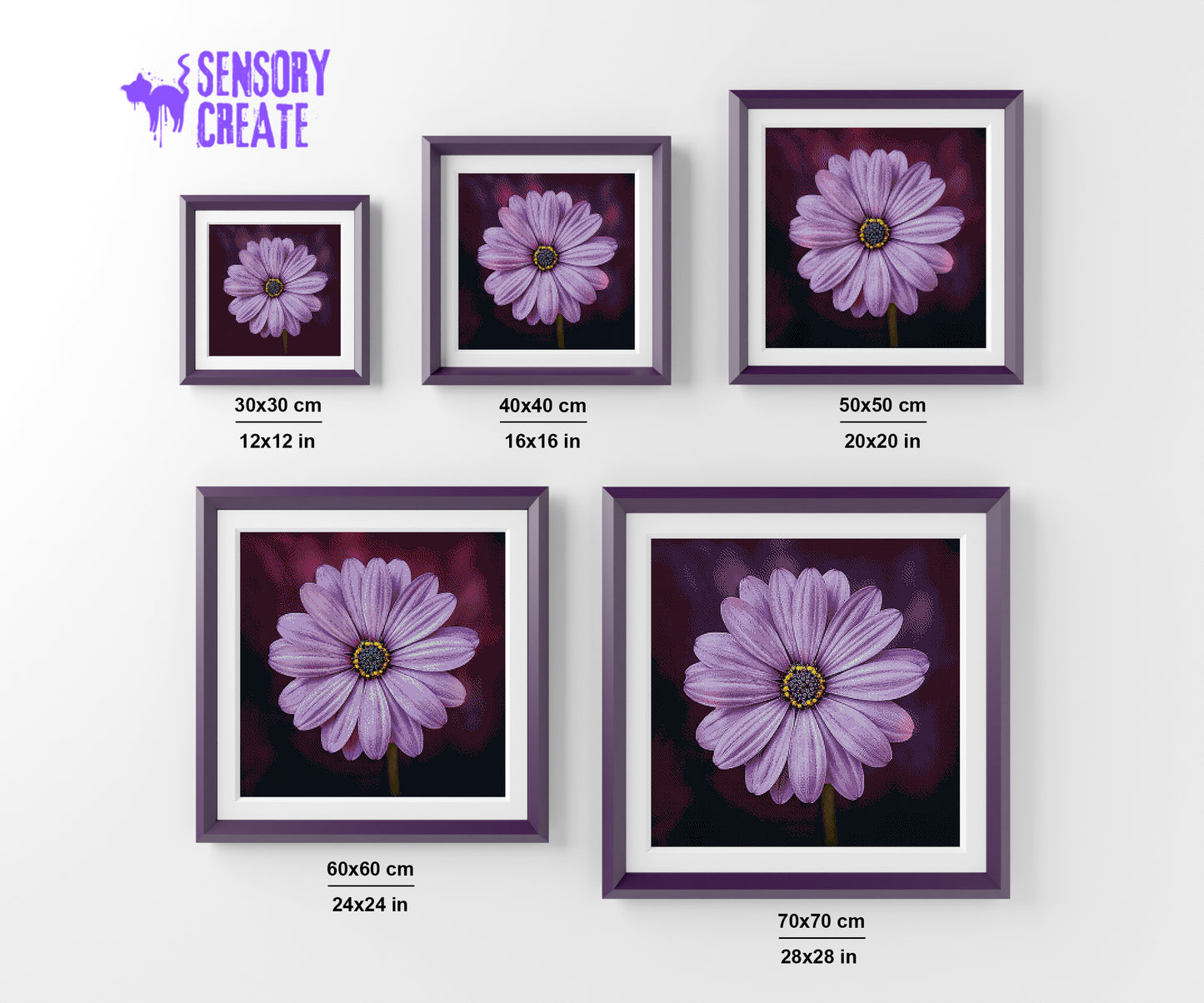 Purple Daisy - Diamond Painting Kit