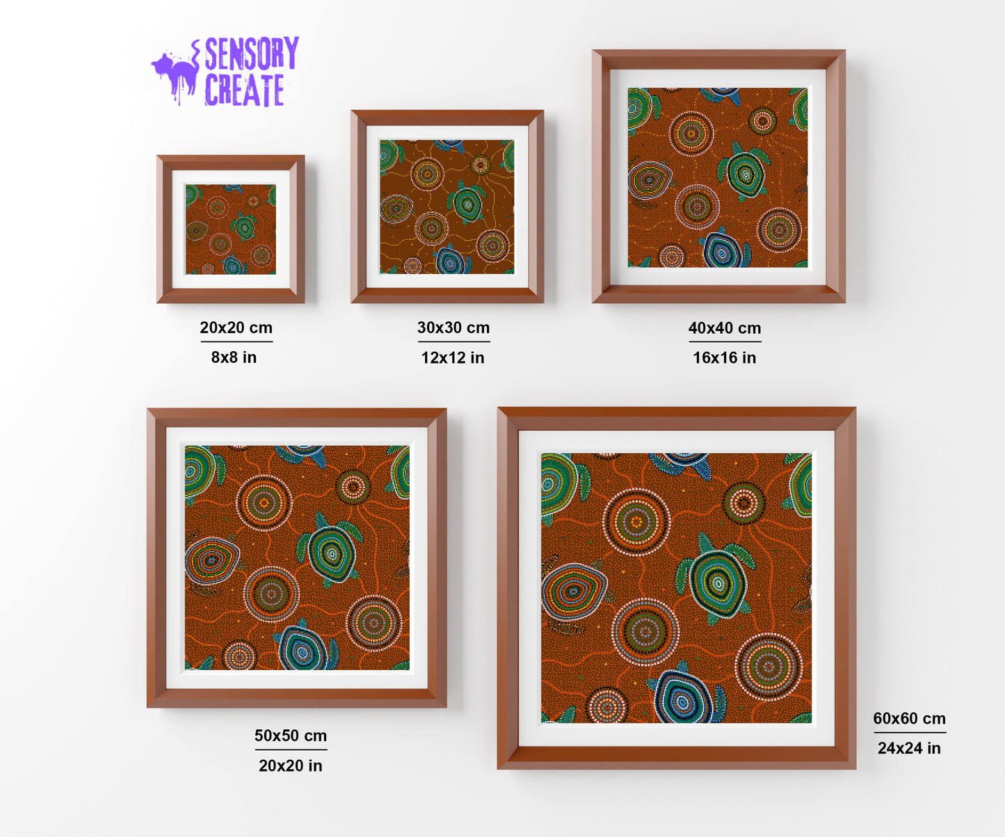 Turtles and Circles - Diamond Painting Kit