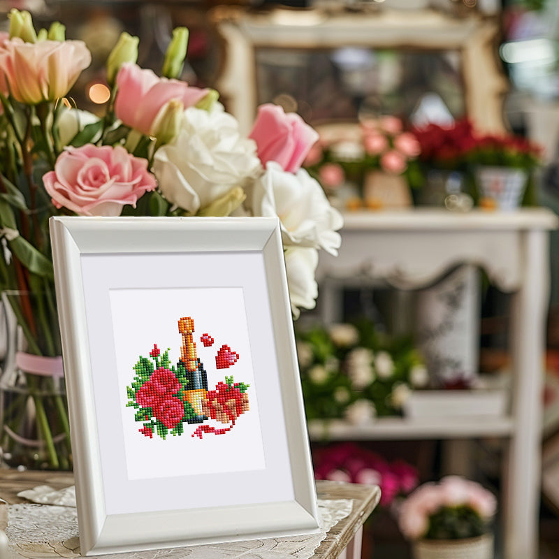 Set of 12 Red Roses - Mini Diamond Painting Kit