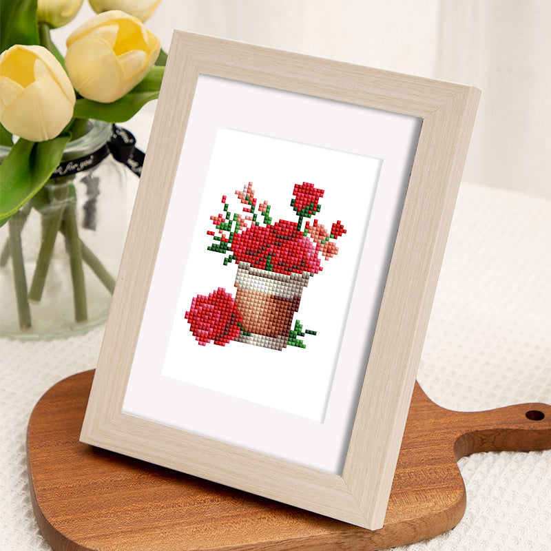 Set of 12 Red Roses - Mini Diamond Painting Kit