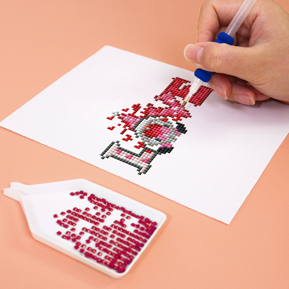 Set of 12 Red Roses - Mini Diamond Painting Kit
