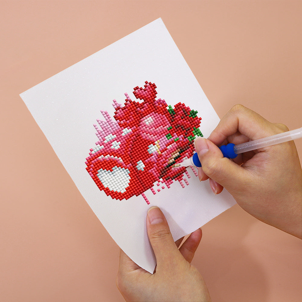 Set of 12 Red Roses - Mini Diamond Painting Kit