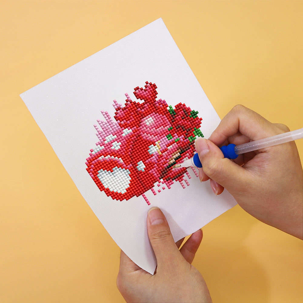 Set of 12 Red Roses - Mini Diamond Painting Kit