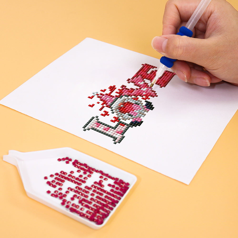 Set of 12 Red Roses - Mini Diamond Painting Kit