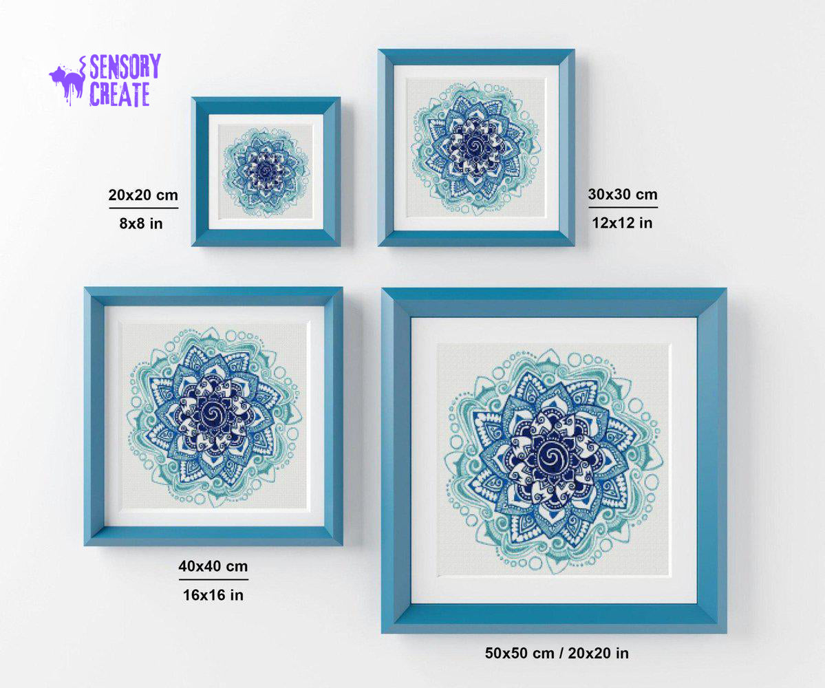 Blue Mandala - Diamond Painting Kit