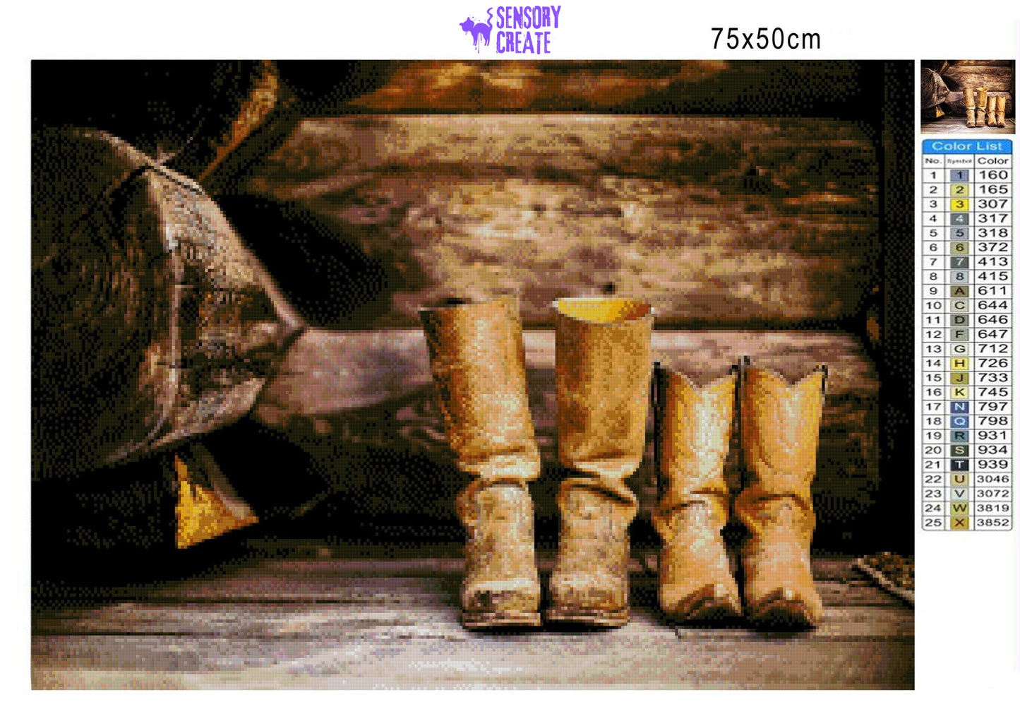 Cowboy Boots - Diamond Painting Kit