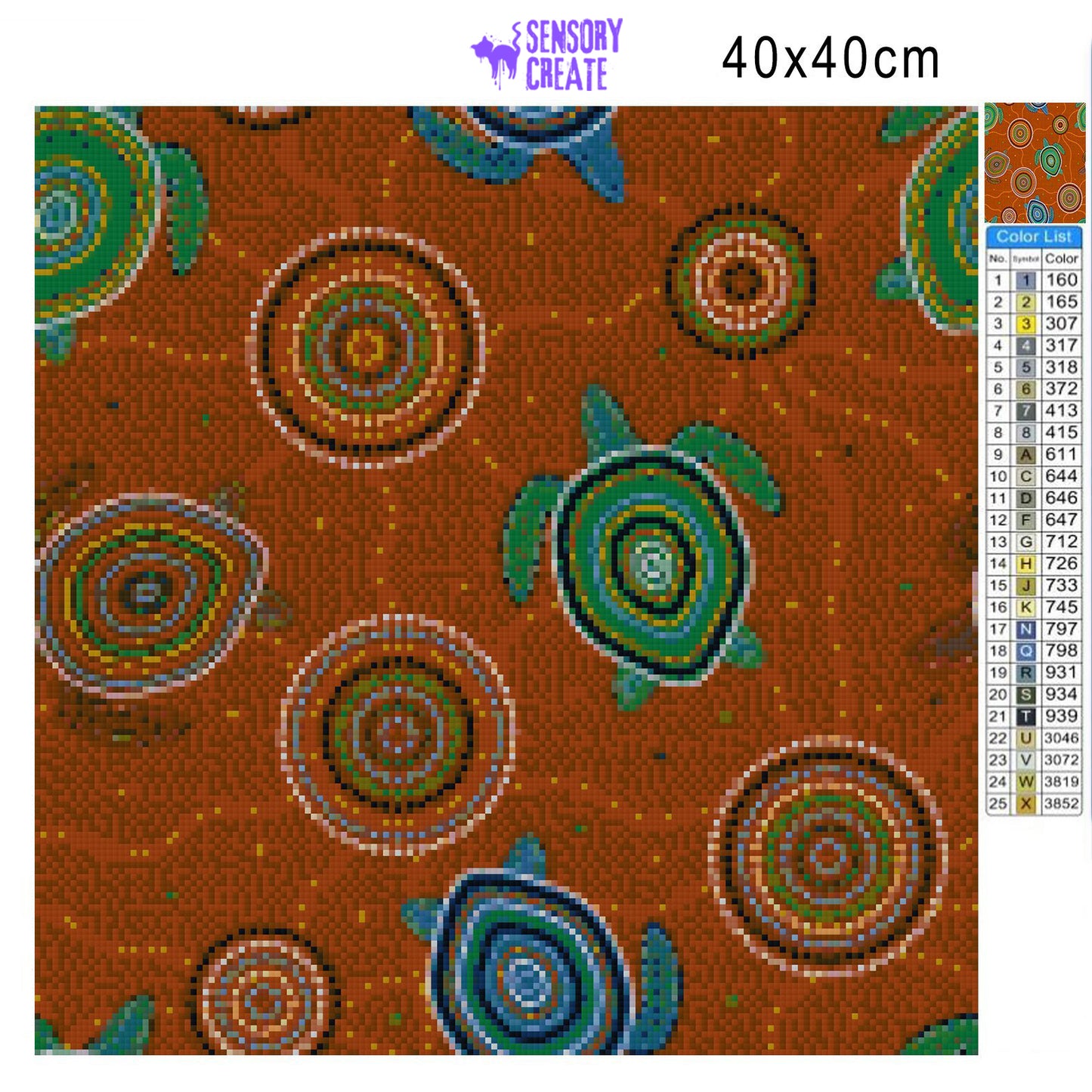 Turtles and Circles - Diamond Painting Kit