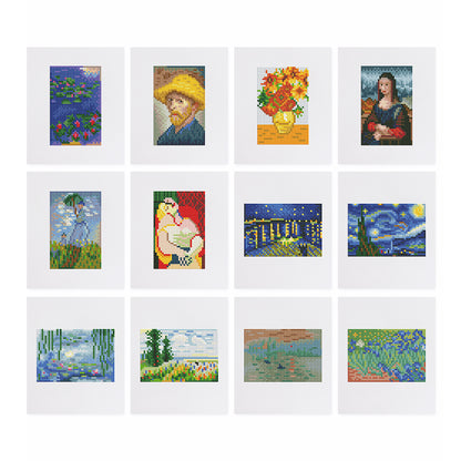 Set of 12 Classical Paintings - Mini Diamond Painting Kit