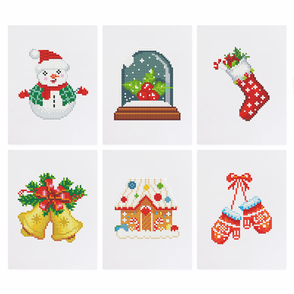 Set of 6 Christmas Items - Mini Diamond Painting Kits