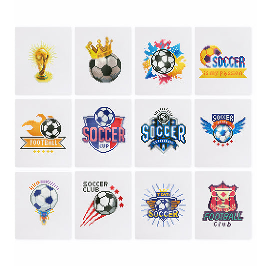 Set of 12 Soccer - Mini Diamond Painting Kit