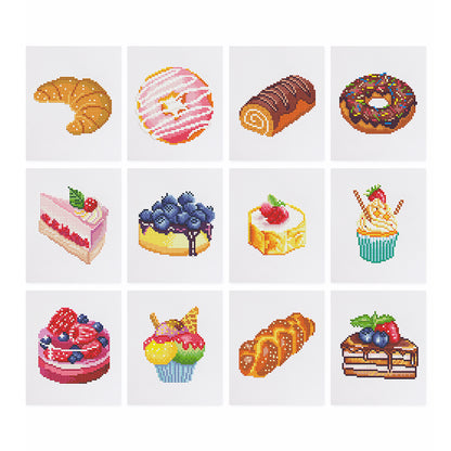 Set of 12 Desserts - Mini Diamond Painting Kit