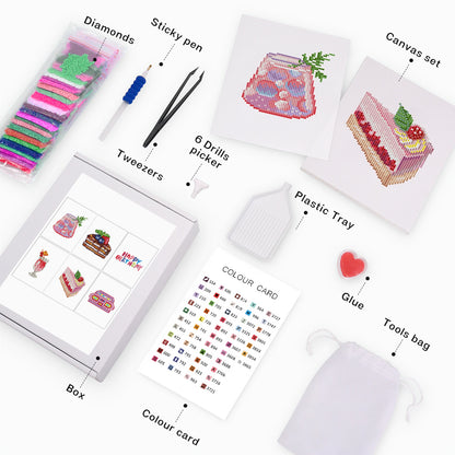 Set of 6 Birthday - Mini Diamond Painting Kits
