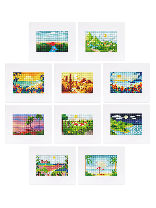 Set of 10 Landscape - Mini Diamond Painting Kit