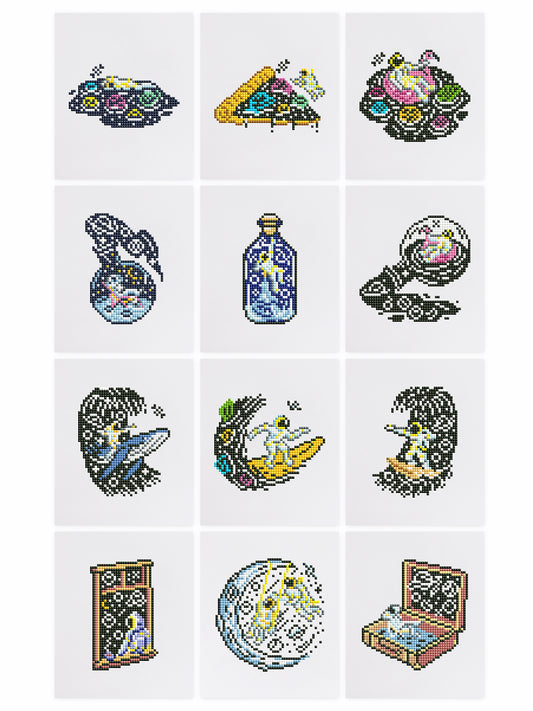Set of 12 Space Creations - Mini Diamond Painting Kit