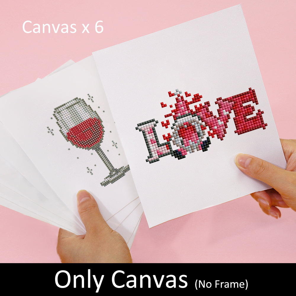 Set of 6 Date Night - Mini Diamond Painting Kits