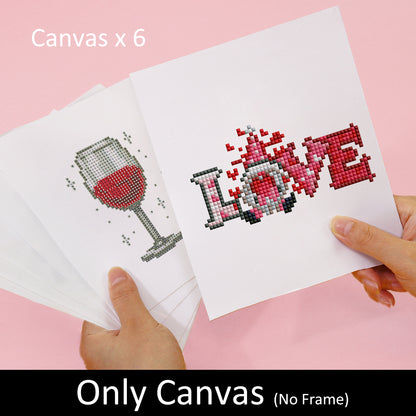 Set of 6 Date Night - Mini Diamond Painting Kits