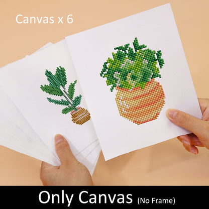 Set of 6 Plants - Mini Diamond Painting Kits