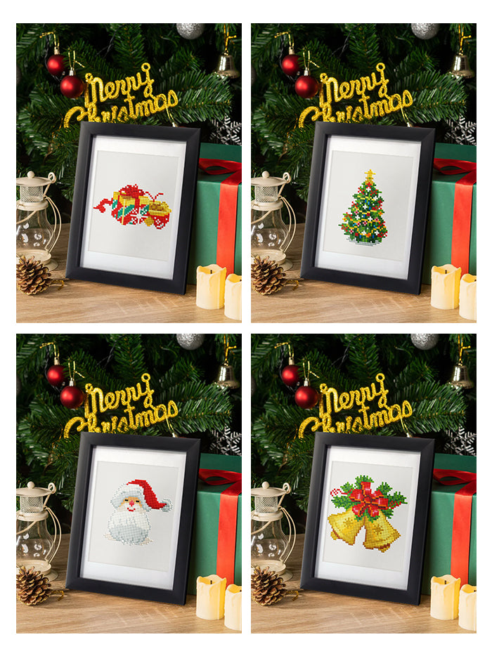 Set of 12 Christmas Designs B - Mini Diamond Painting Kit