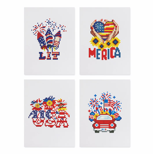 Set of 4 America - Mini Diamond Painting Kit
