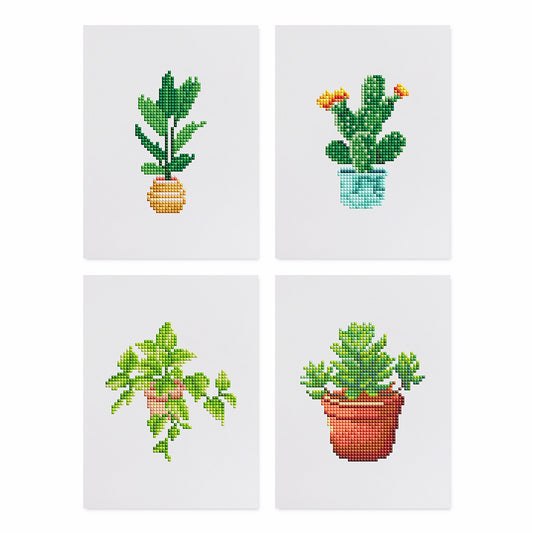 Set of 4 Plants - Mini Diamond Painting Kit