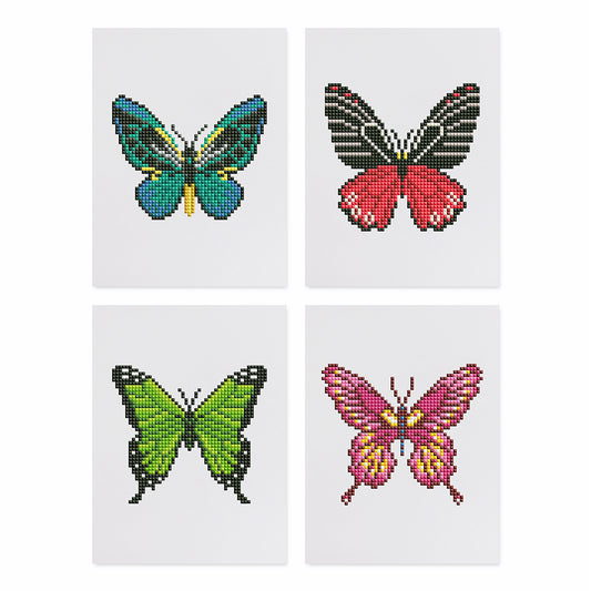 Set of 4 Butterflies - Mini Diamond Painting Kit