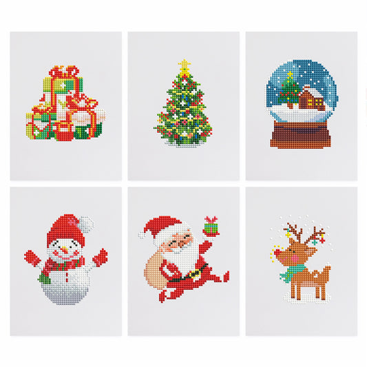 Set of 6 Christmas Characters - Mini Diamond Painting Kits