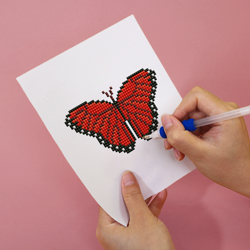 Set of 12 Butterflies B - Mini Diamond Painting Kit