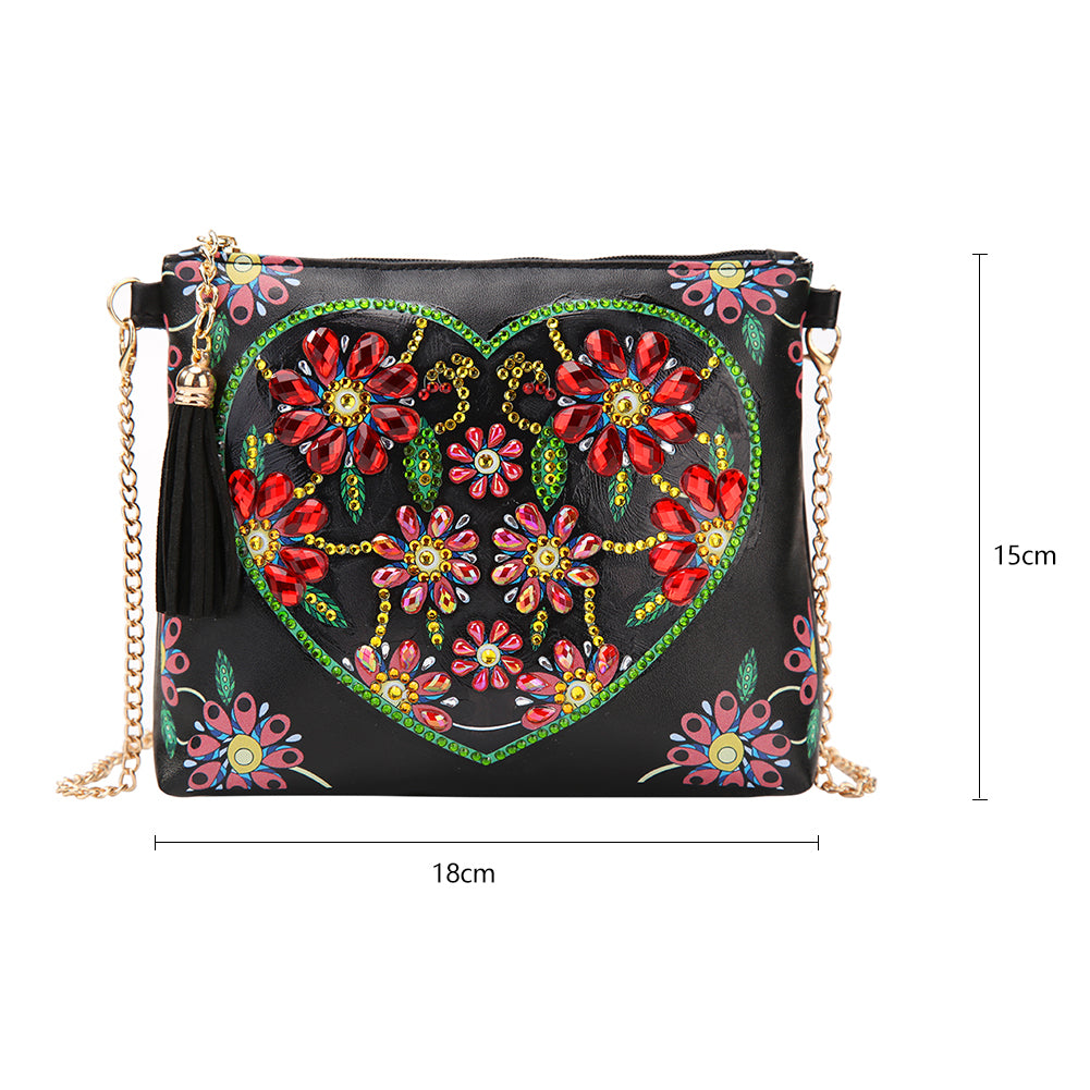 Heart Flowers - Diamond Painting Hand Bag