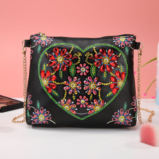 Heart Flowers - Diamond Painting Hand Bag