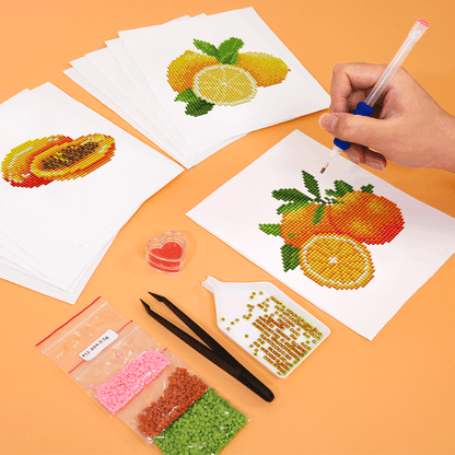 Set of 12 Fruits - Mini Diamond Painting Kit