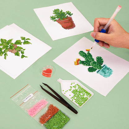 Set of 4 Plants - Mini Diamond Painting Kit