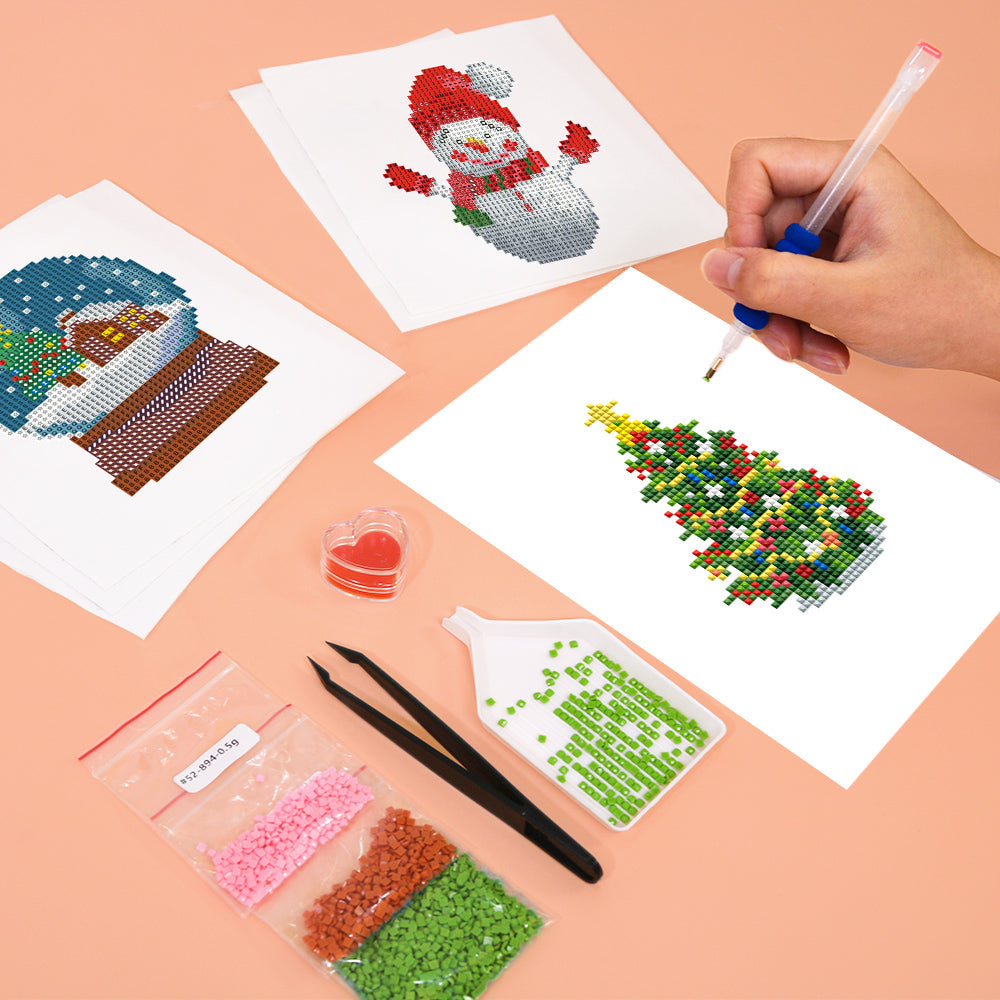 Set of 6 Christmas Characters - Mini Diamond Painting Kits