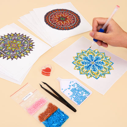 Set of 12 Mandala B - Mini Diamond Painting Kit