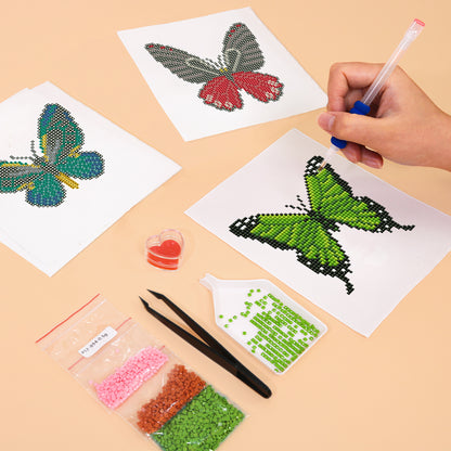Set of 4 Butterflies - Mini Diamond Painting Kit