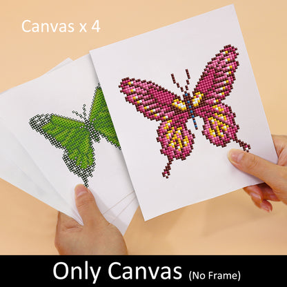 Set of 4 Butterflies - Mini Diamond Painting Kit