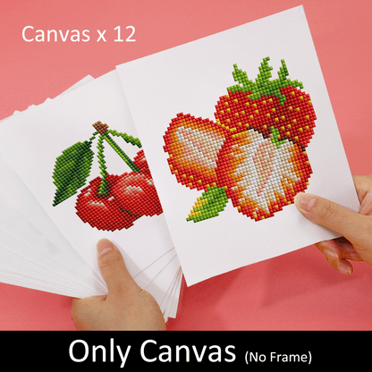 Set of 12 Fruits - Mini Diamond Painting Kit