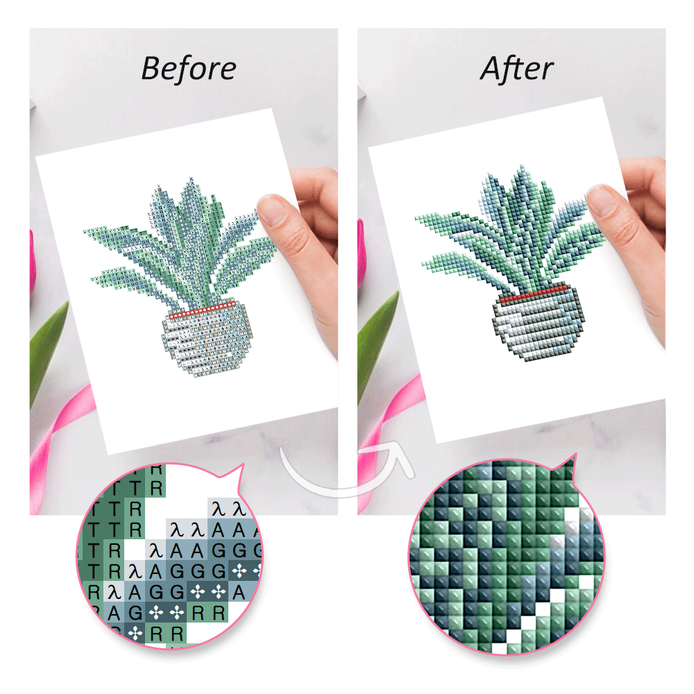 Set of 12 Plants C - Mini Diamond Painting Kit