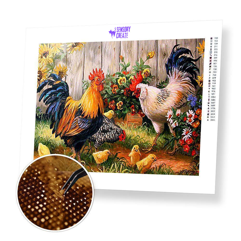 Chickens - Diamond Painting Kit